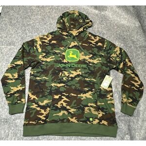 John Deere Hoodie Mens Small Core Camo Logo Sweatshirt NWT Outdoor Hunting(2W-12